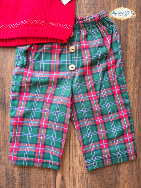Spanish Baby Boys Red Reindeer Trouser Set