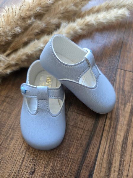 Baypod Traditional Baby Boys Blue T-Bar Pre-Walker Pram Shoes B012 ~ 6-12m