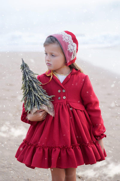 Ela Confeccion AW25 Spanish Girls Red Coat & Bonnet - MADE TO ORDER