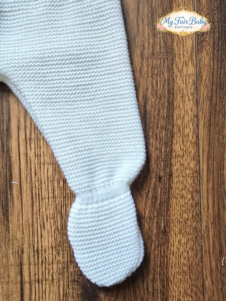Spanish Baby Girls White Knitted 3pc Set ~ 0-3 months