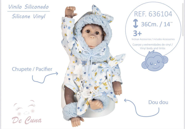 Spanish Silicone Feel Reborn Monkey Doll 636104 - IN STOCK NOW