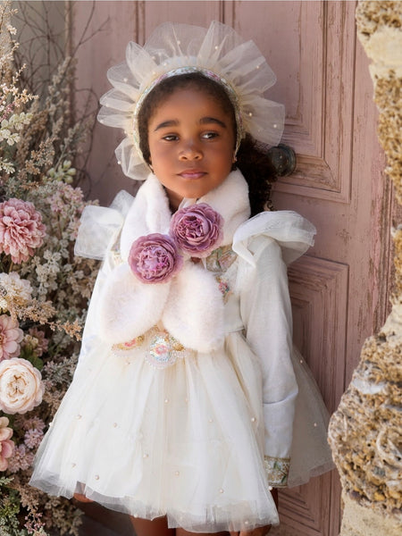 Ela Confeccion AW26 Spanish Girls Cream Butterfly Puffball Dress - MADE TO ORDER