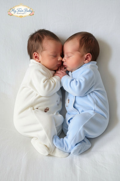 Spanish Baby Boys Blue Sheep Velour Sleepsuit/Babygrow 23120