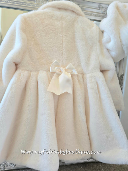 Sonata AW25 Spanish Girls Cream Fur Osita Winter Coat & Beret IN2523 - 2y ~ IN STOCK NOW