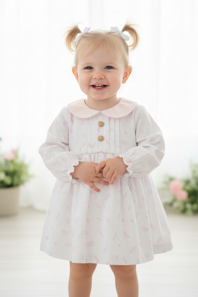 Spanish Baby White & Pink Floral Dress & Pants