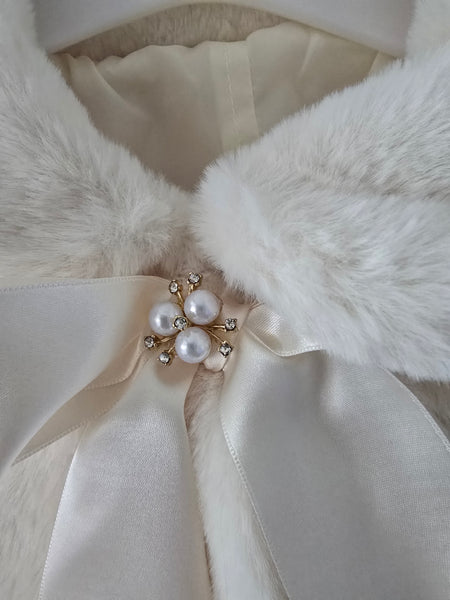 Sonata Spanish Girls Cream Fur Winter Coat & Beret IN2321 - 9y ~ IN STOCK NOW