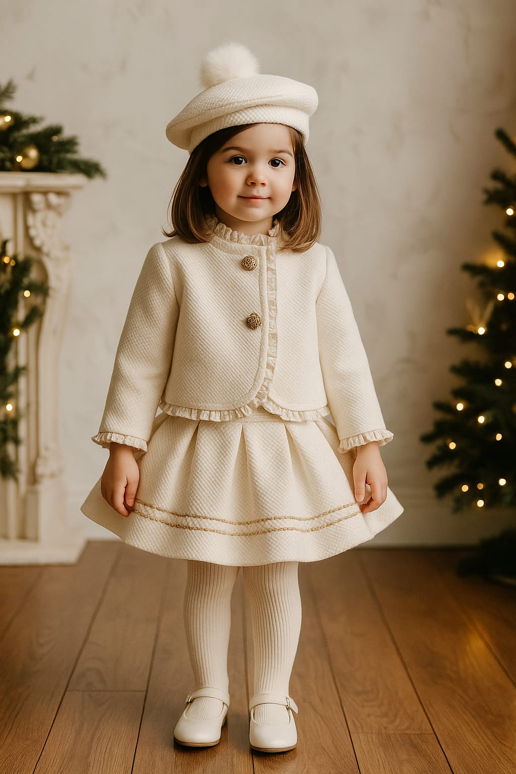 Sonata AW25 Spanish Girls Cream Skirt, Blouse & Jacket 3pc Set NA2508 - MADE TO ORDER