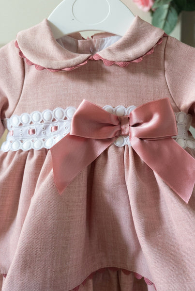 Spanish Girls Dusky Pink Dress & Pants ~ 3-36m
