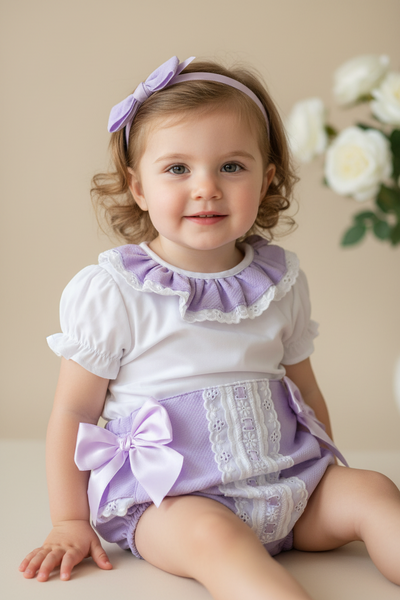 Spanish Baby Girls Lilac Waffle Jam Pants Set ~ 3,24m
