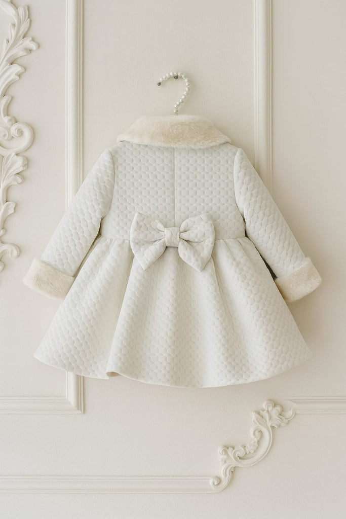 Sonata Infantil AW25 Spanish Girls White Winter Coat NA2512 - MADE TO My Fair Baby Boutique Sonata Infantil AW25 Spanish Girls White Winter Coat NA2512 - MADE TO My Fair Baby Boutique