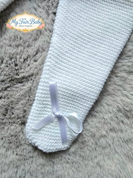 Spanish Creaciones Gavidia Unisex Baby White Knitted 3pc Lace Set 2124