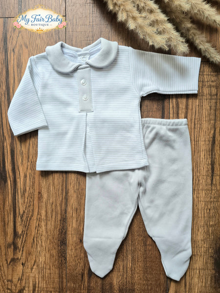 Spanish Baby Boys Grey & White 2pc Trouser Set