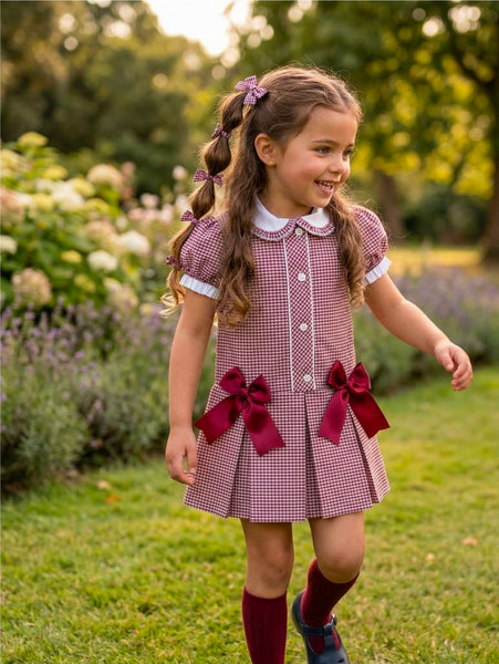 Sonata Infantil Spanish Girls Gingham School Dress C02604 - MADE TO ORDER