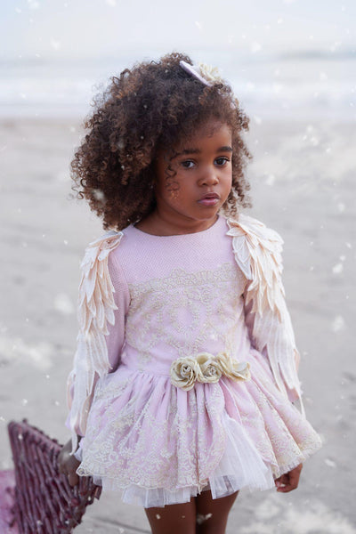 Ela Confeccion AW25 Spanish Girls Pink Ruffled Lace Dress - MADE TO ORDER