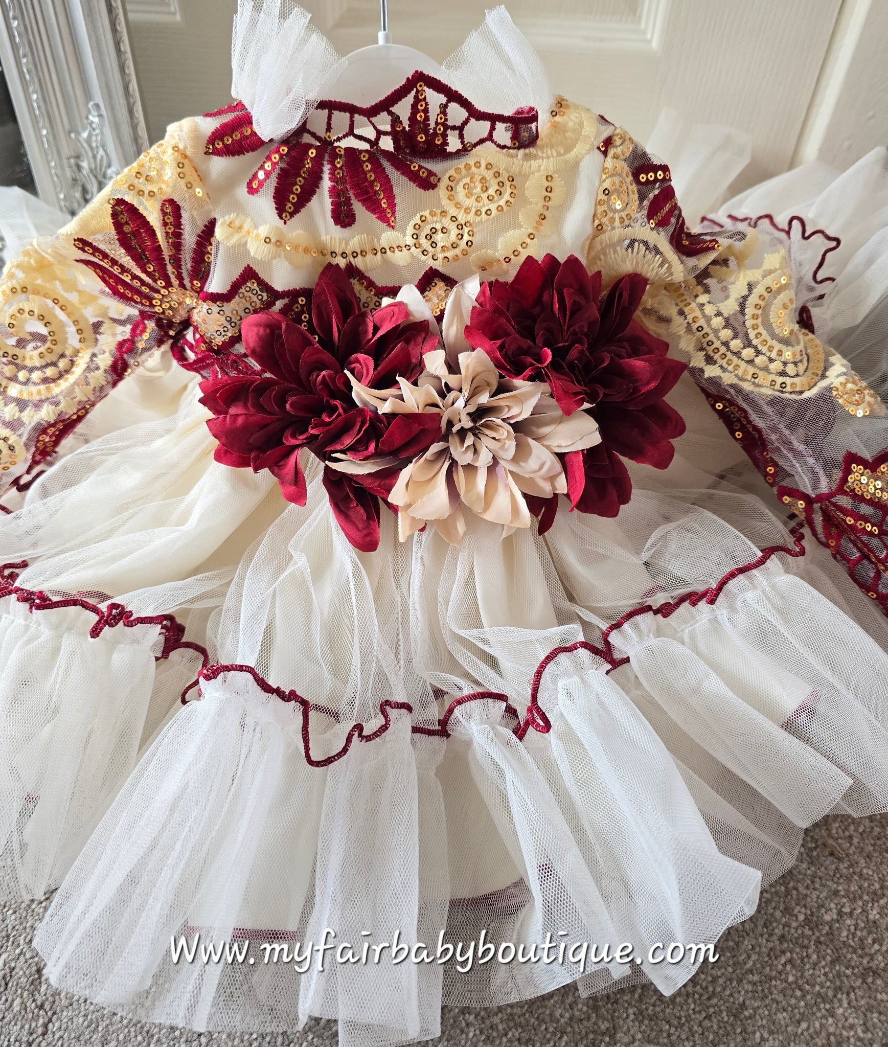 Ela Confeccion Girls Luxury Tulle Xmas Puffball Dress Set ~ 4y