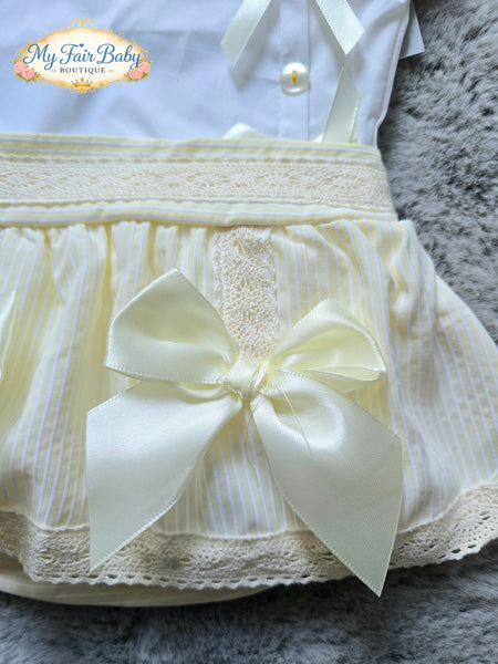 Spanish Baby Girls Lemon Striped Skort Set M004