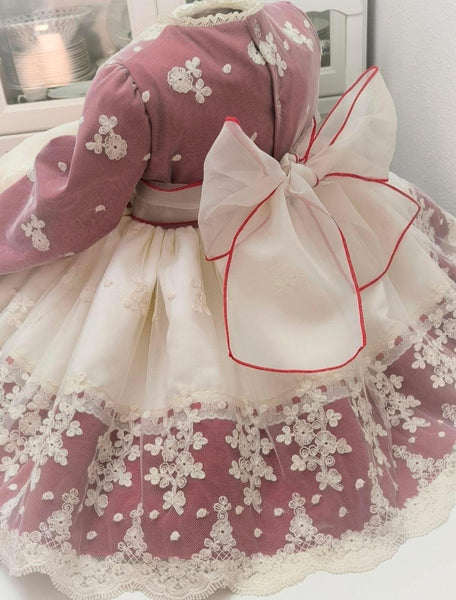 Spanish Handmade Girls Luxury Red Tulle Christmas Dress ~ MADE TO ORDER