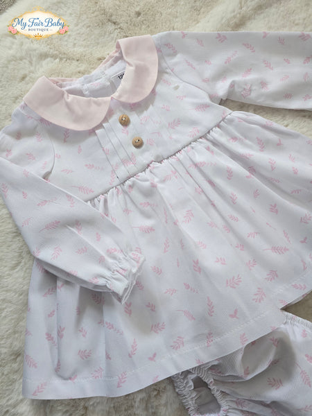 Spanish Baby White & Pink Floral Dress & Pants