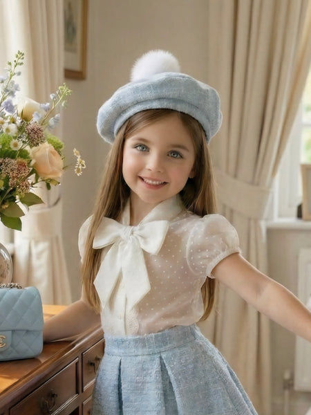 Sonata Infantil SS26 Spanish Girls Luxury Pussybow Blouse VE2618 - MADE TO ORDER