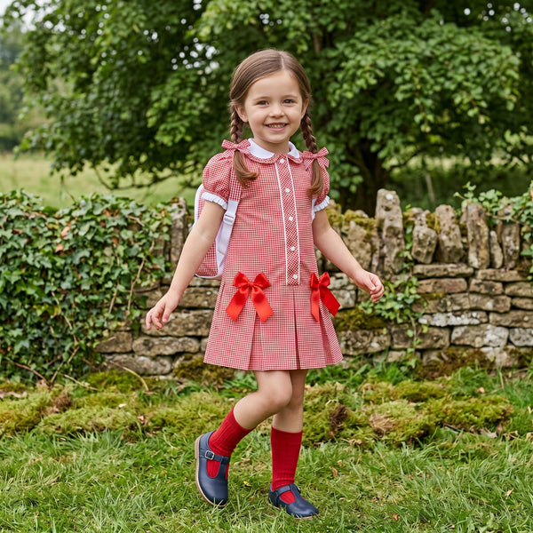 Sonata Infantil Spanish Girls Gingham School Dress C02604 - MADE TO ORDER