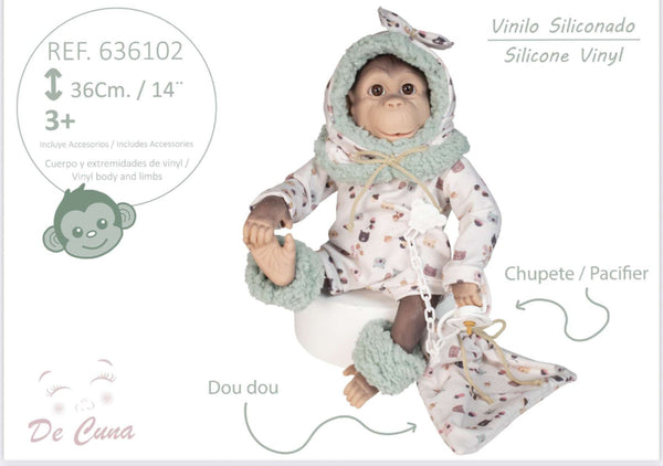 Spanish Silicone Feel Reborn Monkey Doll 636102 - PREORDER
