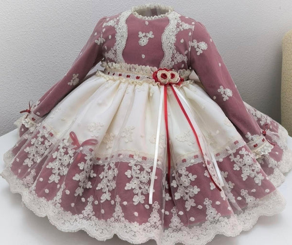 Spanish Handmade Girls Luxury Red Tulle Christmas Dress ~ MADE TO ORDER