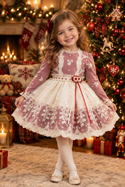 Spanish Handmade Girls Luxury Red Tulle Christmas Dress ~ MADE TO ORDER