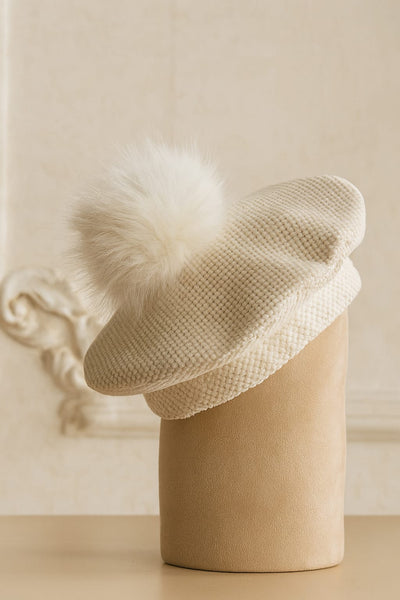 Sonata AW25 Spanish Girls/Boys Cream Pom Pom Beret NA2508 - MADE TO ORDER