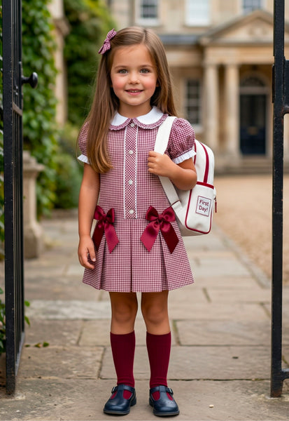 Sonata Infantil Spanish Girls Gingham School Dress C02604 - MADE TO ORDER