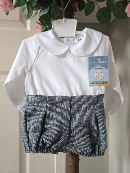 Ceyber Spanish Baby Boys Grey Woven Jam Pant Set