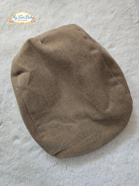 Beau Kid Traditional Boys Camel Woven Flat Cap