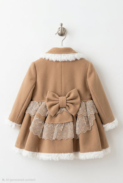Sonata Infantil Spanish Baby Girls Tan Clementine Winter Coat - 3m - IN STOCK NOW