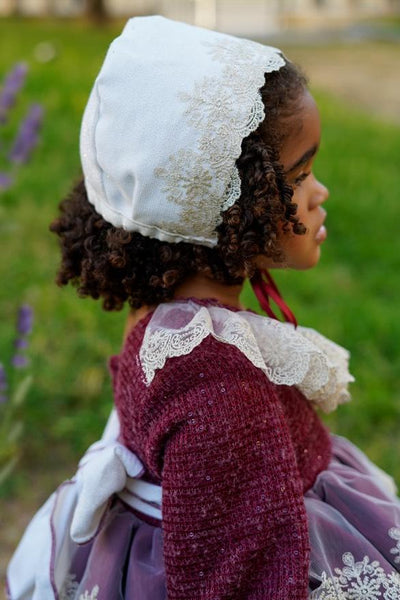 Ela Confeccion AW25 Spanish Girls Burgundy Puffball Dress - 2,3y ~ IN STOCK NOW