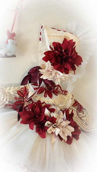 Ela Confeccion Girls Luxury Tulle Xmas Puffball Dress Set ~ 4y