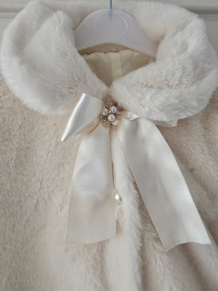 Sonata Spanish Girls Cream Fur Winter Coat & Beret IN2321 - 9y ~ IN STOCK NOW