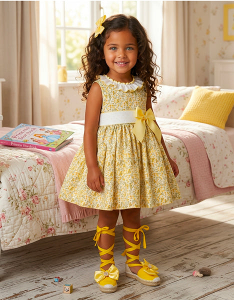 Sonata Infantil Spanish Girls Yellow Floral Dress VE2626 - MADE TO ORDER