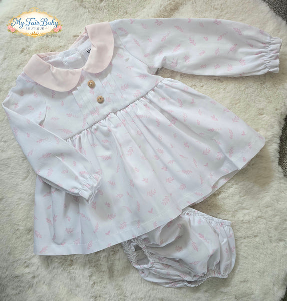 Spanish Baby White & Pink Floral Dress & Pants