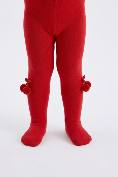 Spanish Style Girls/Boys Double Pom Pom Tights