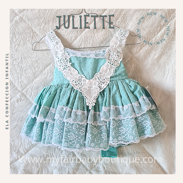 Ela Confeccion Juliette Green Puffball Dress Set - 4y - NON RETURNABLE