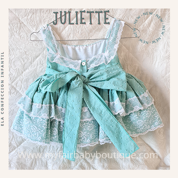 Ela Confeccion Juliette Green Puffball Dress Set - 4y - NON RETURNABLE