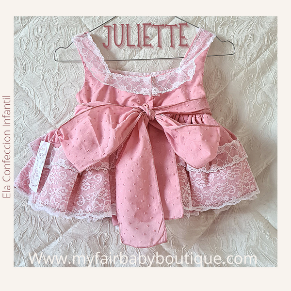 Ela Confeccion Juliette Pink Puffball Dress - 4y NON RETURNABLE
