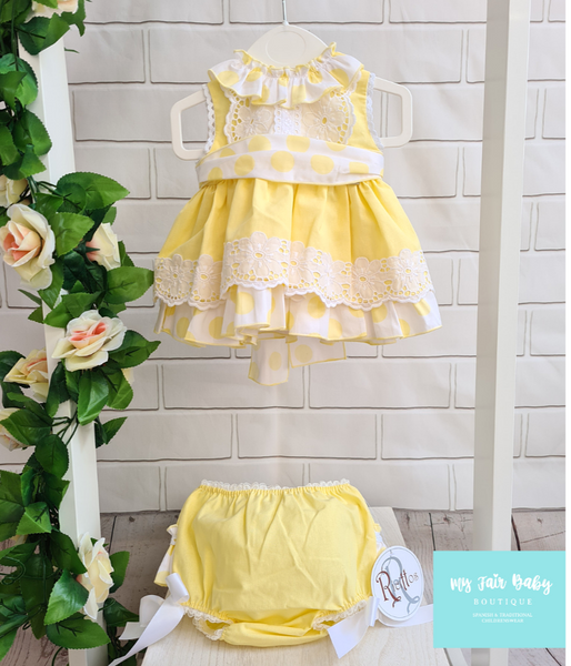Ricittos Lemon Baby Dress & Pants - 3m NON RETURNABLE