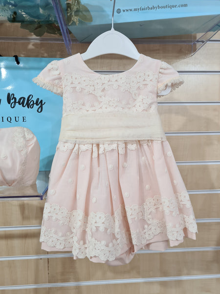 Spanish Baby Girls Pink Lace Victoria Dress Set - 18m NON RETURNABLE