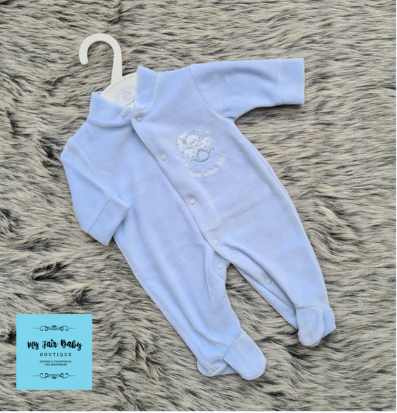Dandelion Baby Velour Sleepsuit/Babygrow -3-8lb