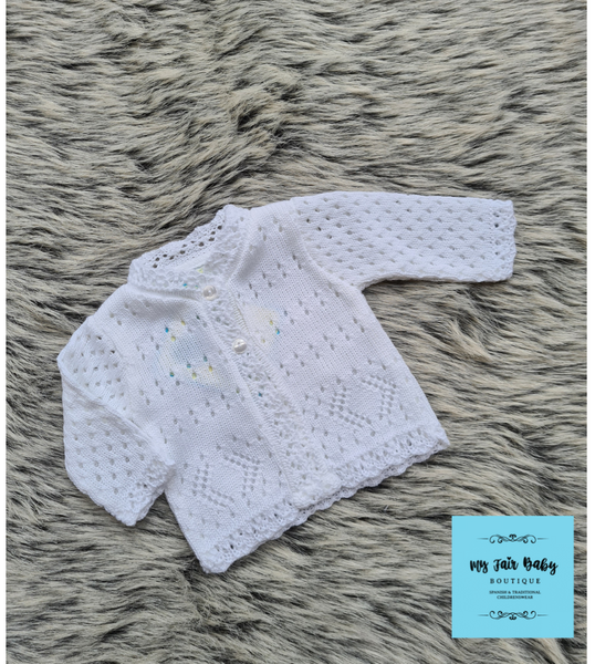 Traditional Baby Openstitch Cardigan - Premature Baby & Newborn