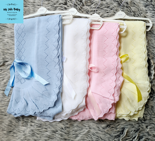 Spanish Style Large Baby Bow Blankets