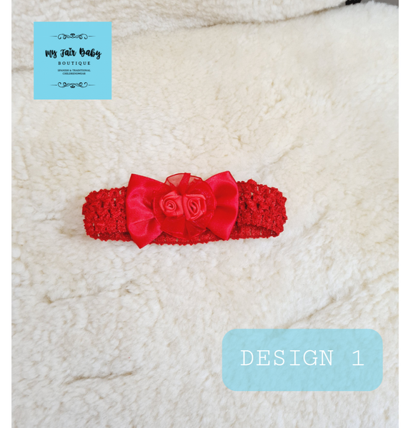 Baby Girls Red Lace Headbands - 3 Designs