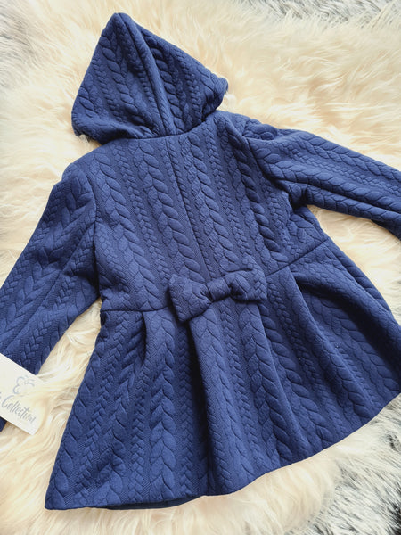 Spanish AW21 DBB Collection 8721 Navy Hooded Girls Coat - 2,6y