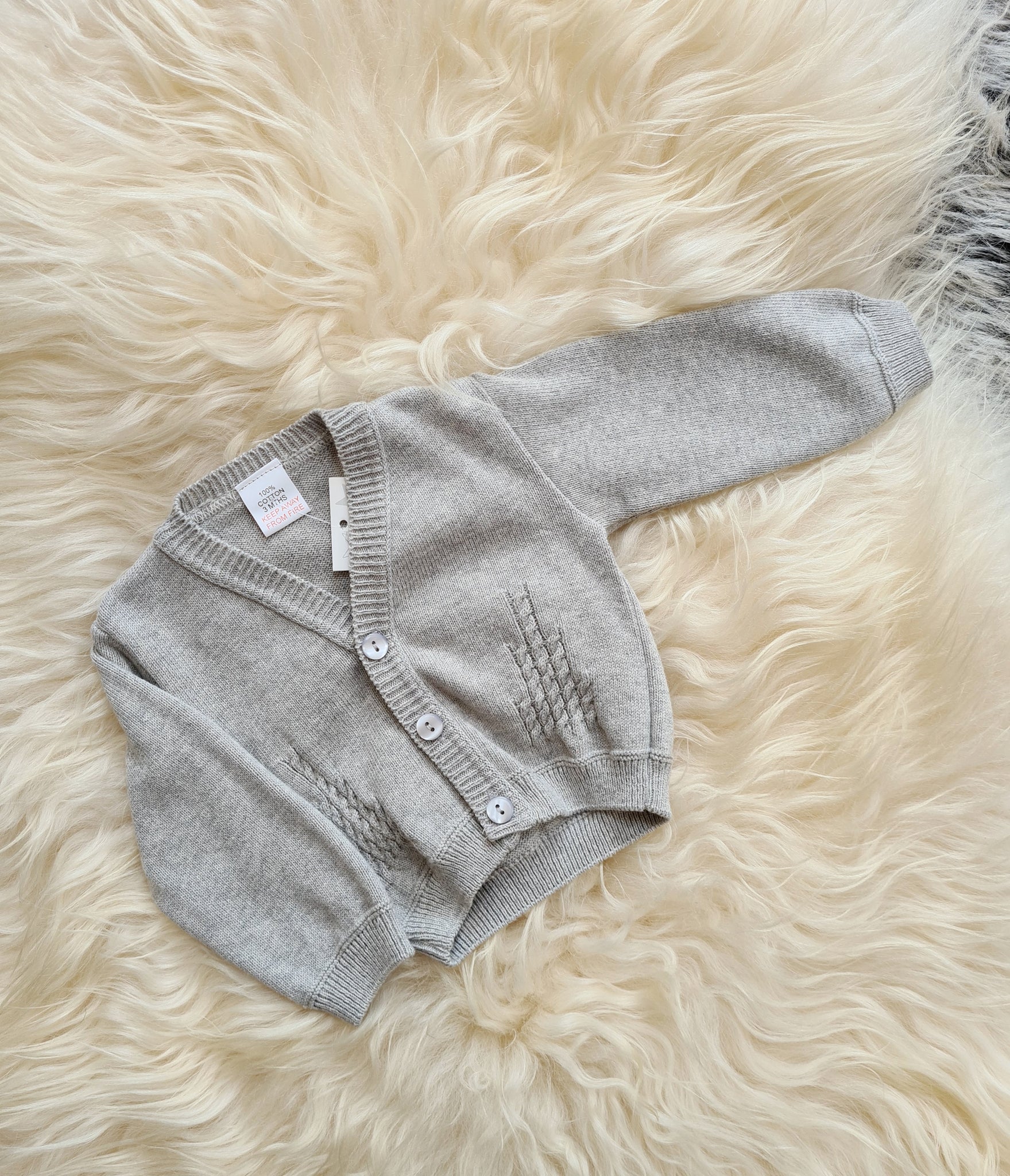 Traditional Baby Boys Grey Cardigan - 3,36m