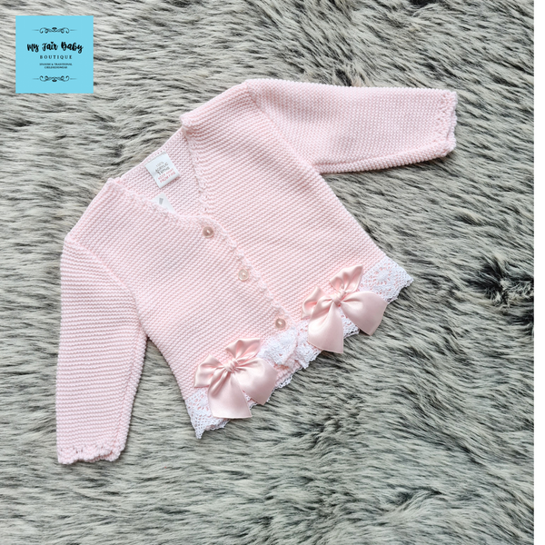 Traditional Baby Girls Lace & Bow Cardigans - 3-36m